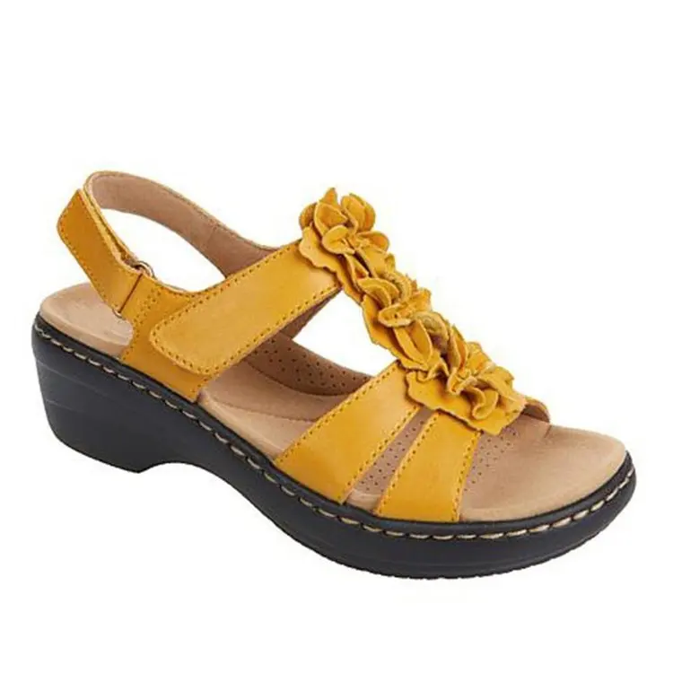 Summer Sandals Women 2022 New Flower Wedge Platform Orthopedics Shoes Retro Rome Casual Comfortable Peep Toe Sandalias De Mujer - Image 11