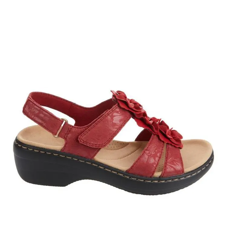 Summer Sandals Women 2022 New Flower Wedge Platform Orthopedics Shoes Retro Rome Casual Comfortable Peep Toe Sandalias De Mujer - Image 4