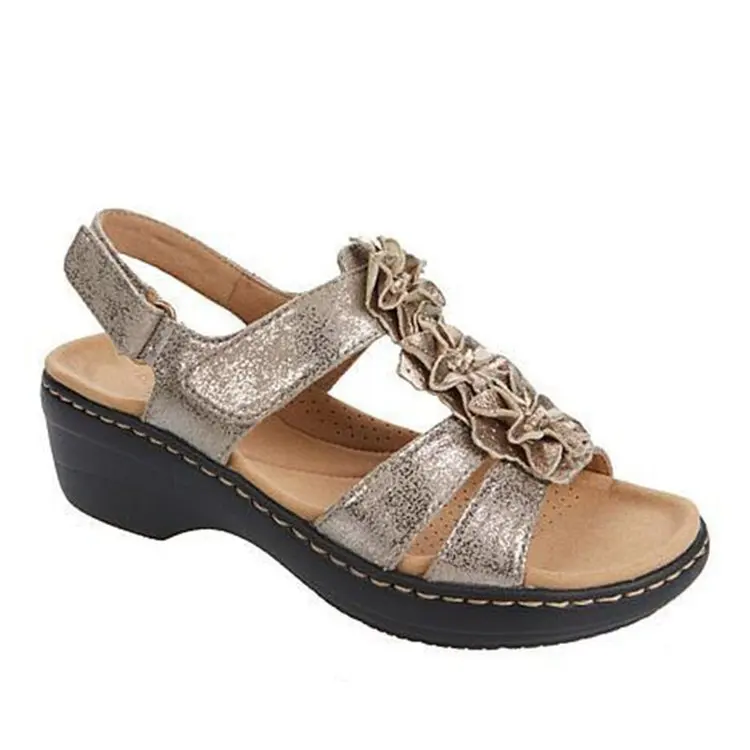 Summer Sandals Women 2022 New Flower Wedge Platform Orthopedics Shoes Retro Rome Casual Comfortable Peep Toe Sandalias De Mujer - Image 5