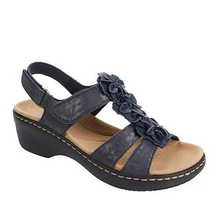 Summer Sandals Women 2022 New Flower Wedge Platform Orthopedics Shoes Retro Rome Casual Comfortable Peep Toe Sandalias De Mujer - Image 8